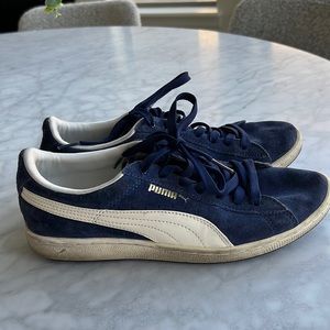 Womens Navy Suede Puma Sneakers